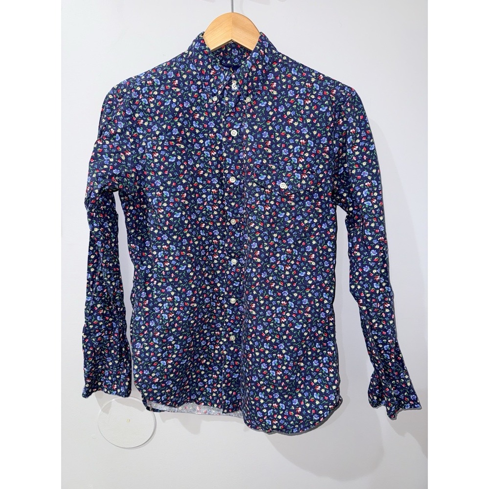 Ralph Lauren Shirt Mens Sz S Navy Floral Classic Fit Button Down Long Sleeve Z